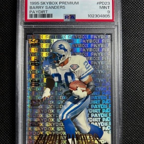 1995 Skybox Premium BARRY SANDERS Paydirt PD23 PSA 9 Mint Detroit Lions